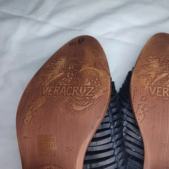 Sundance Veracruz Bella Notte leather Stacked Heel Boho Mules - Picture 13 of 16